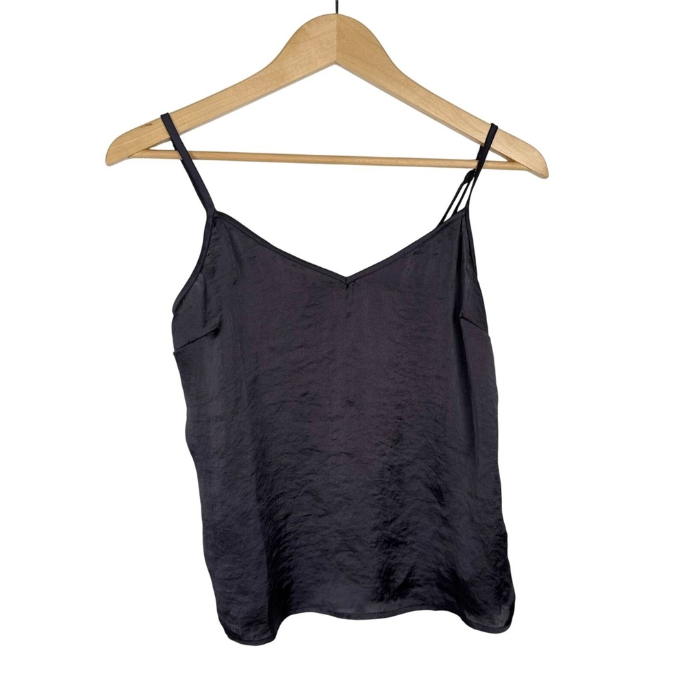 Lucky‎ Brand Womens Black Satin V-Neck Camisole Adjustable Straps 7W45756 XS